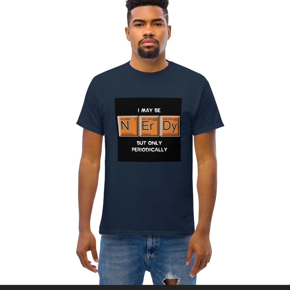 Mens unisex NERDY T-shirt size medium. Blue. Science - Picture 3 of 5
